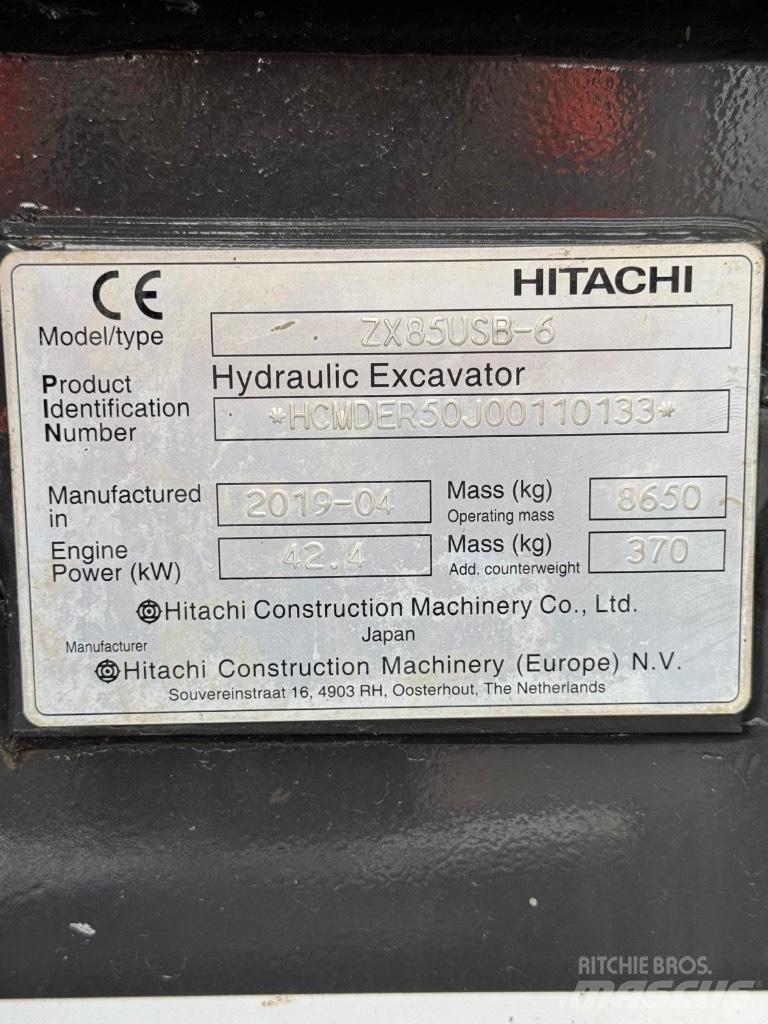 Hitachi ZX 85 US B-6 Vidēja lieluma ekskavatori 7 t - 12 t