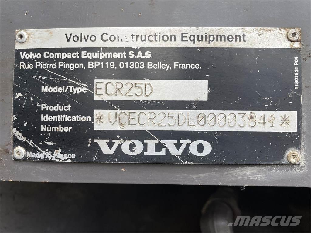 Volvo ECR25 Ekskavatori uz riteņiem