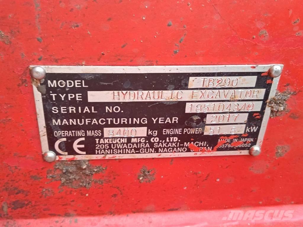 Takeuchi TB290 Mini ekskavatori < 7 t