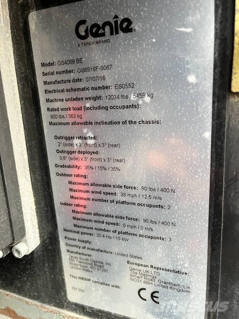 Genie GS4069 BE Šķerveida pacēlāji