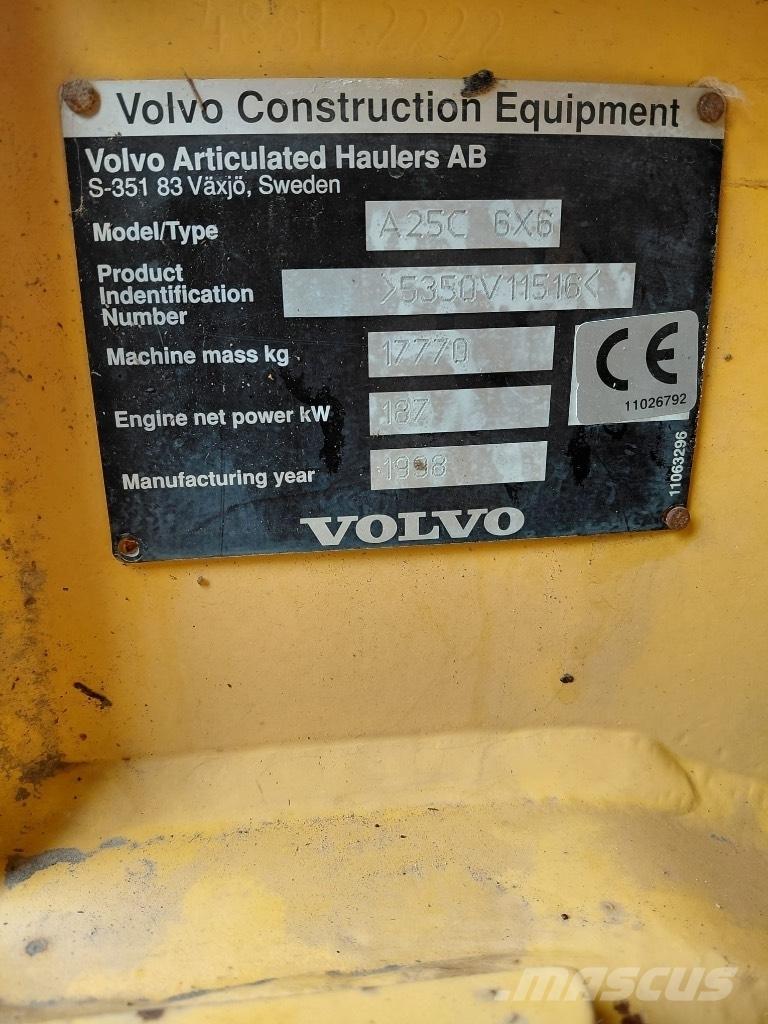Volvo A 25 C Artikulētie pašizgāzēji