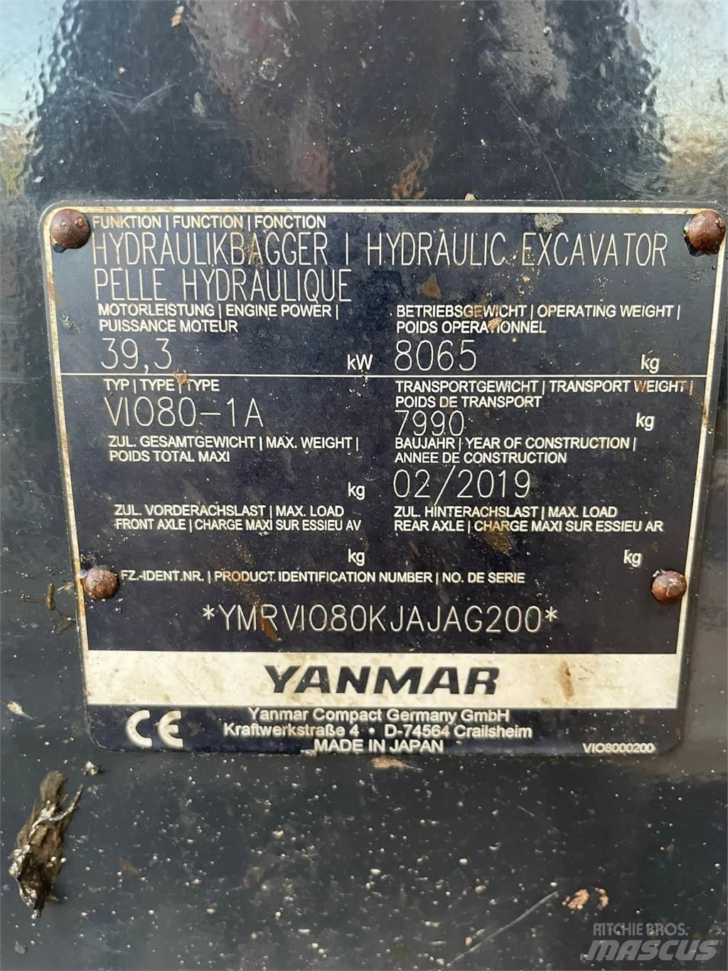 Yanmar Vio 80-1A Mini ekskavatori < 7 t