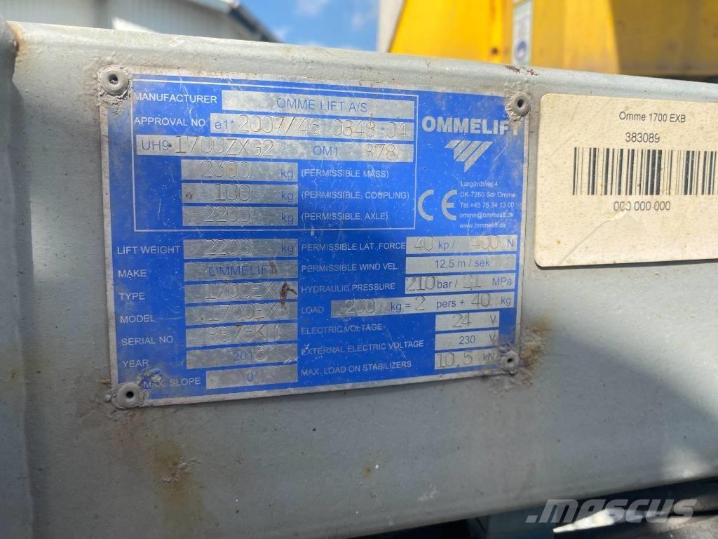 Omme 1700 EBX Pacēlājplatformas - piekabes