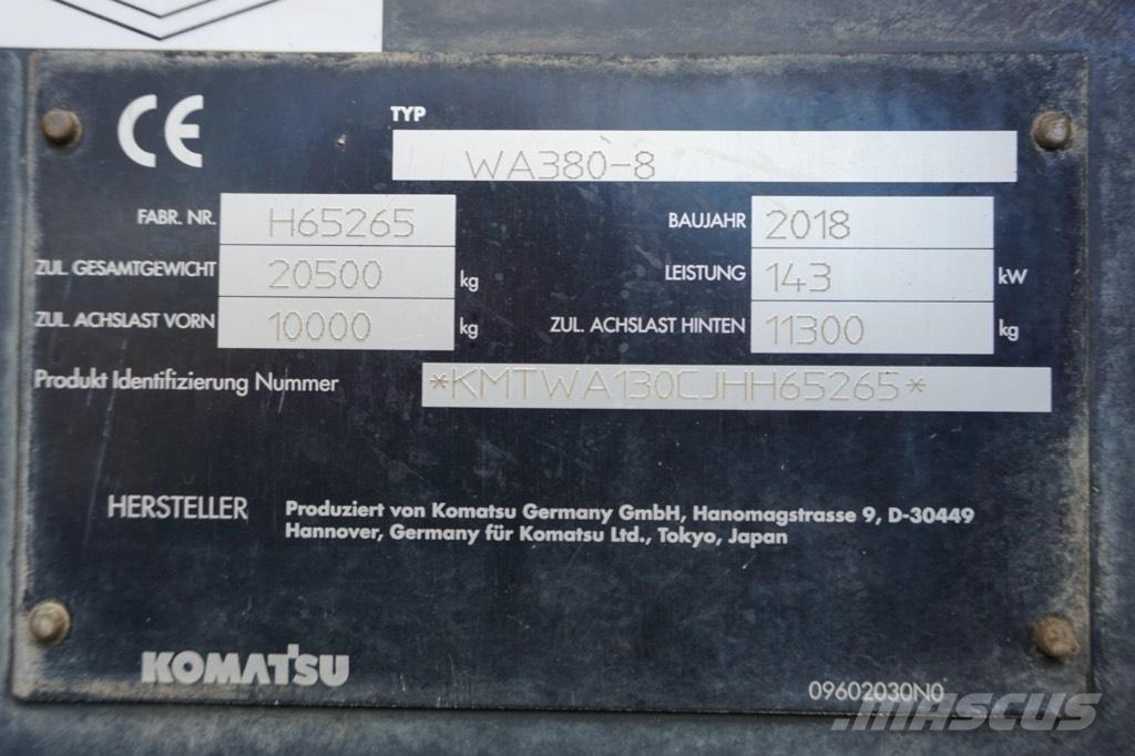 Komatsu WA 380-8 Iekrāvēji uz riteņiem