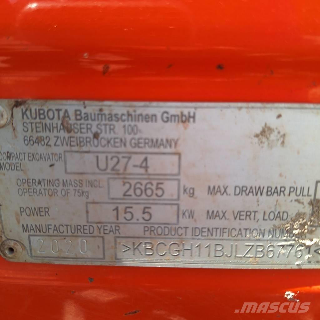 Kubota U 27-4 Mini ekskavatori < 7 t
