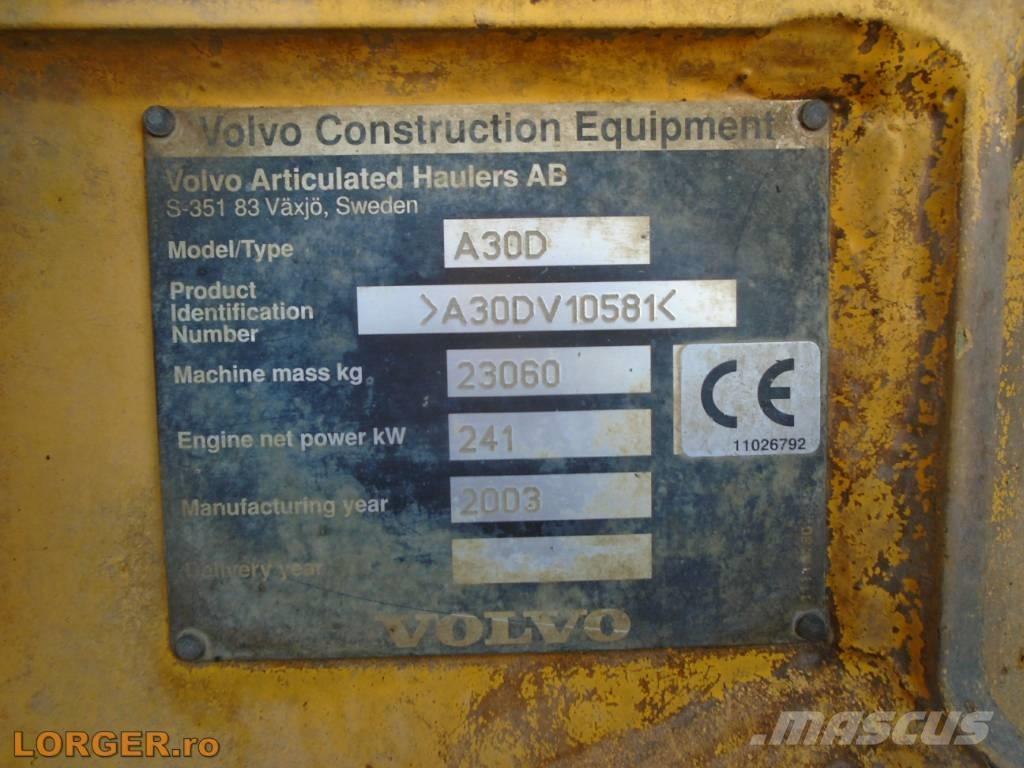Volvo A 30 D Artikulētie pašizgāzēji