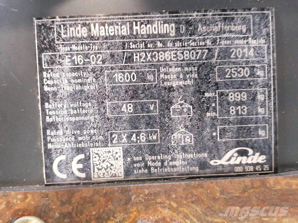 Linde E16-02 Elektriskie iekrāvēji