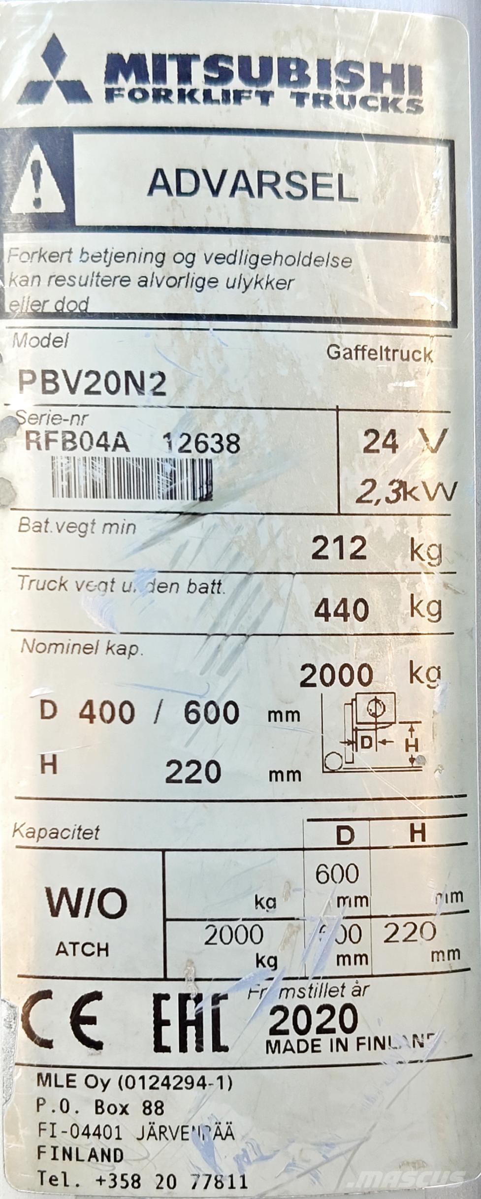 Mitsubishi PBV20N2 Pašgājējplatformas