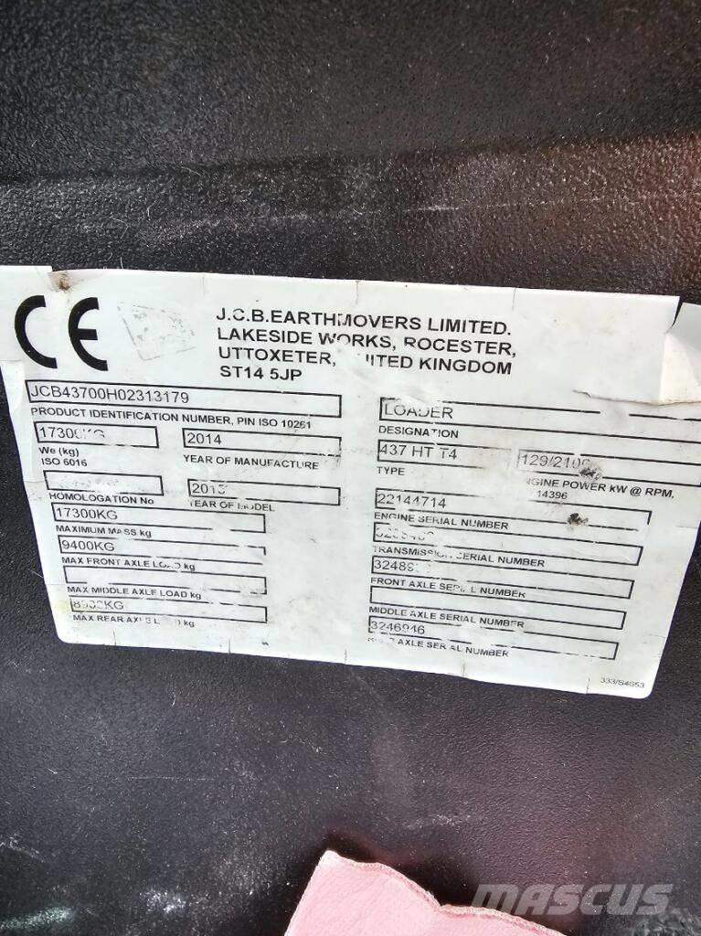 JCB 437 HT Iekrāvēji uz riteņiem