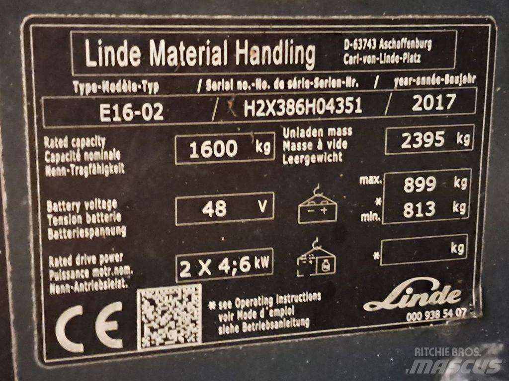 Linde E16-02 Elektriskie iekrāvēji
