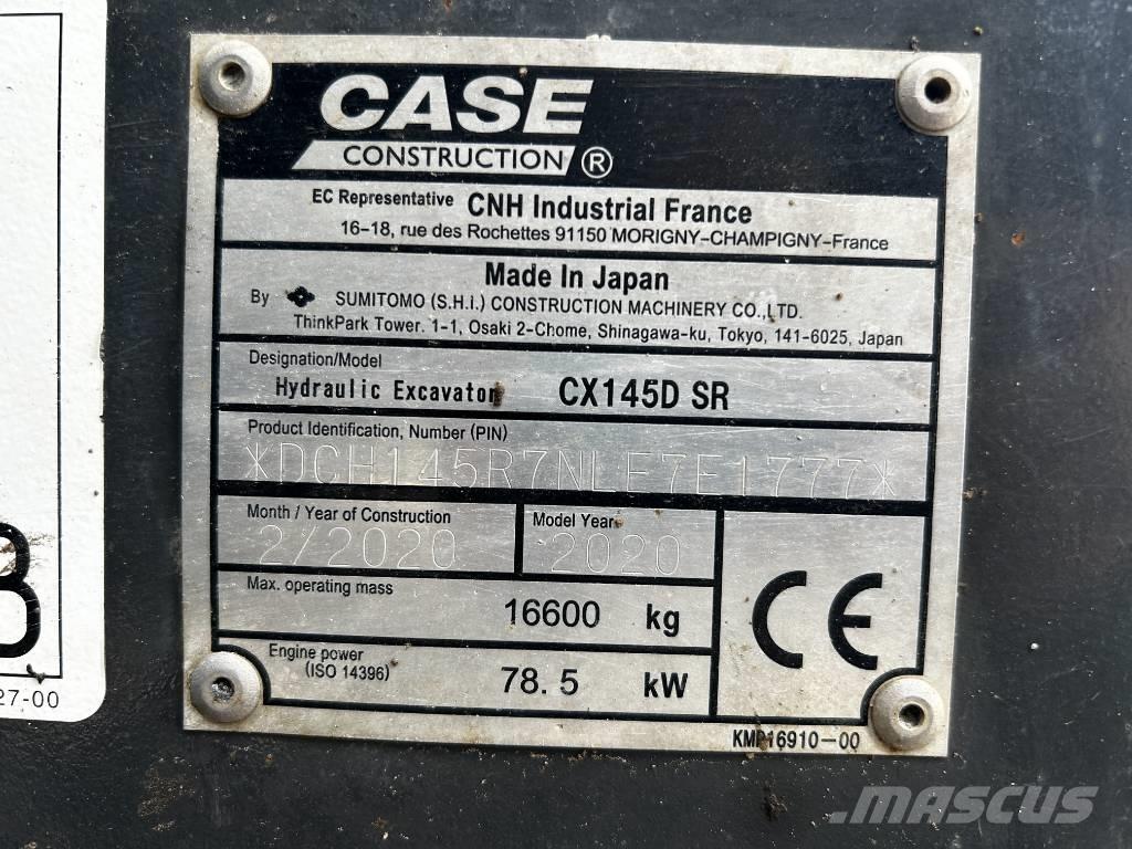 CASE CX 145 D SR Kāpurķēžu ekskavatori