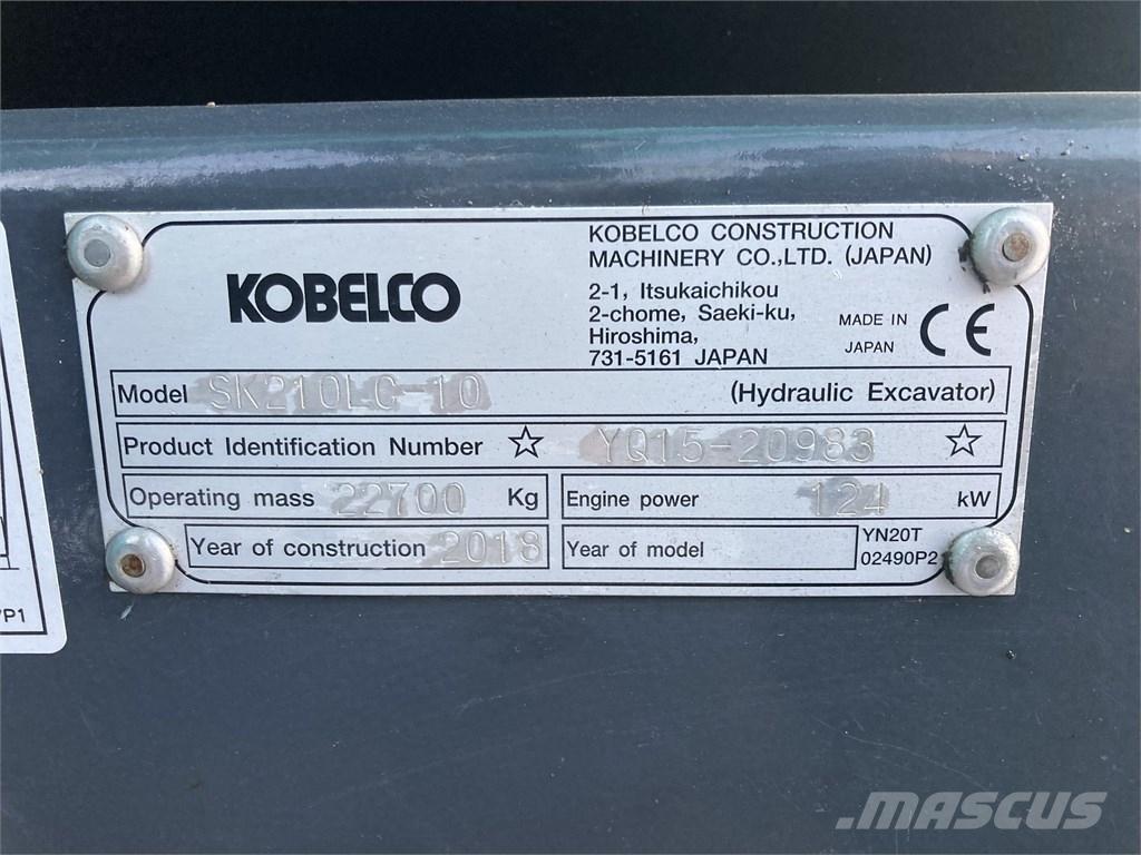 Kobelco SK 210 LC-10 Kāpurķēžu ekskavatori