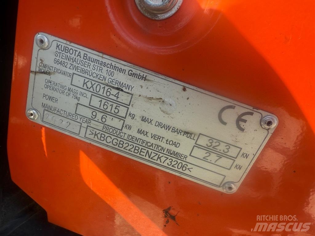 Kubota KX 016-4 Mini ekskavatori < 7 t