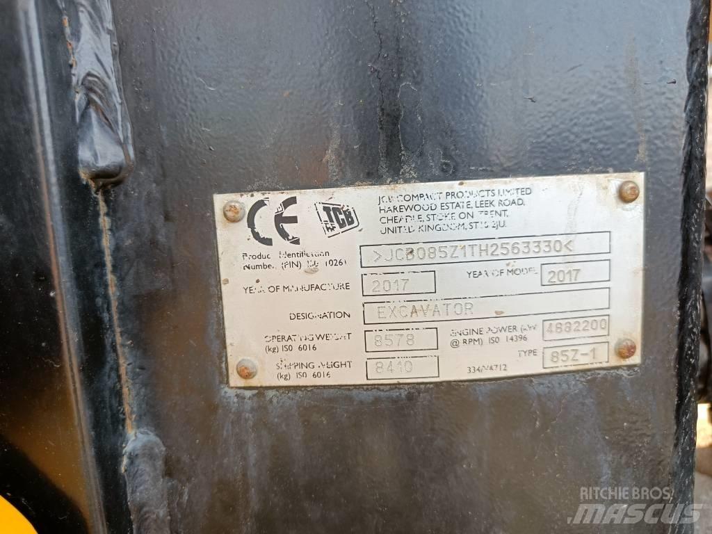 JCB 85Z-1 ECO Vidēja lieluma ekskavatori 7 t - 12 t