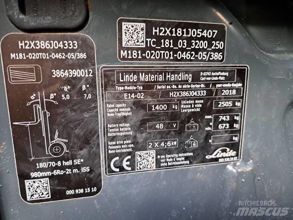 Linde E 14 EVO Elektriskie iekrāvēji