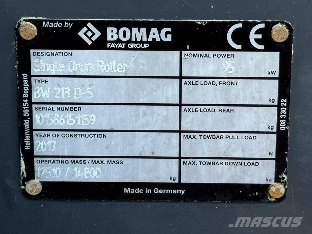 Bomag BW213D-5 Vienvalča grunts veltņi