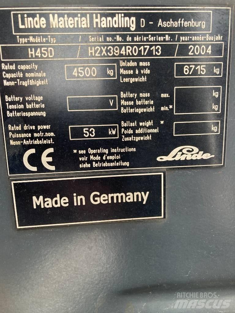 Linde H45D/394-01 Tehnika ar dīzeļa dzinēju