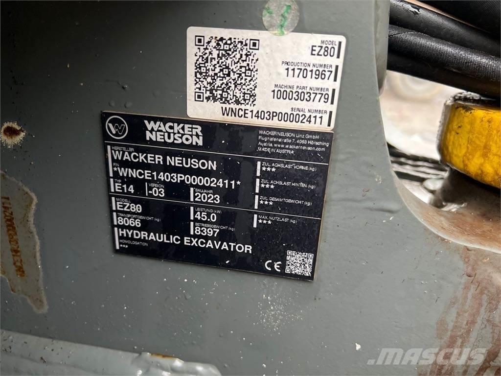 Wacker Neuson EZ80 Kāpurķēžu ekskavatori
