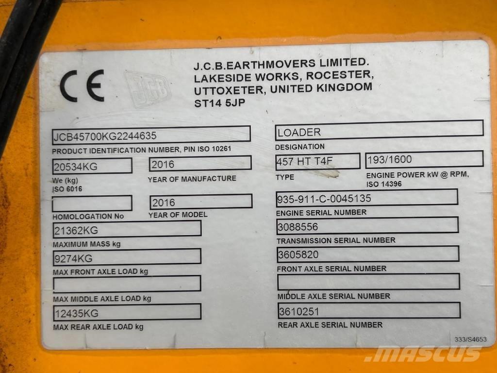 JCB 457 HT Iekrāvēji uz riteņiem