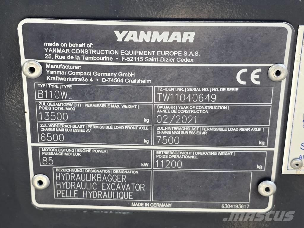 Yanmar B 110 W Ekskavatori uz riteņiem