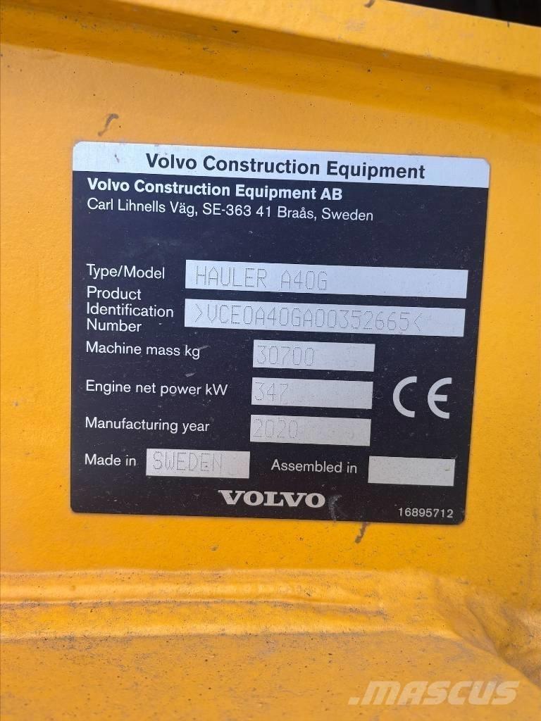 Volvo A40G Artikulētie pašizgāzēji