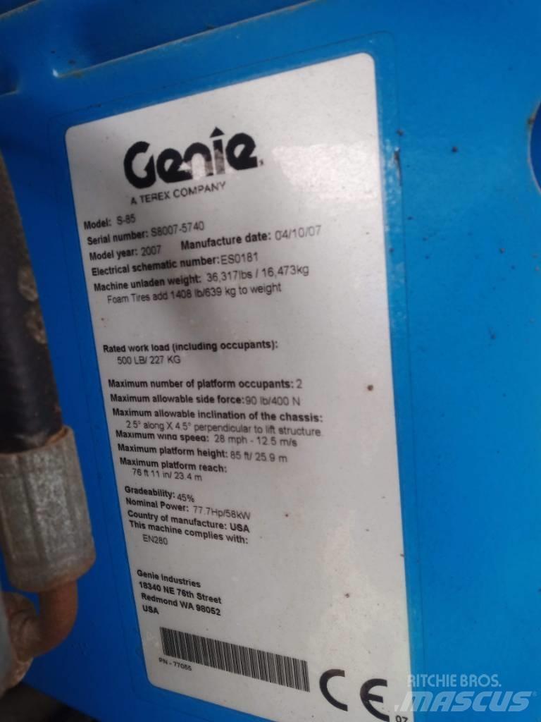 Genie S 85 Teleskopiskie pacēlāji