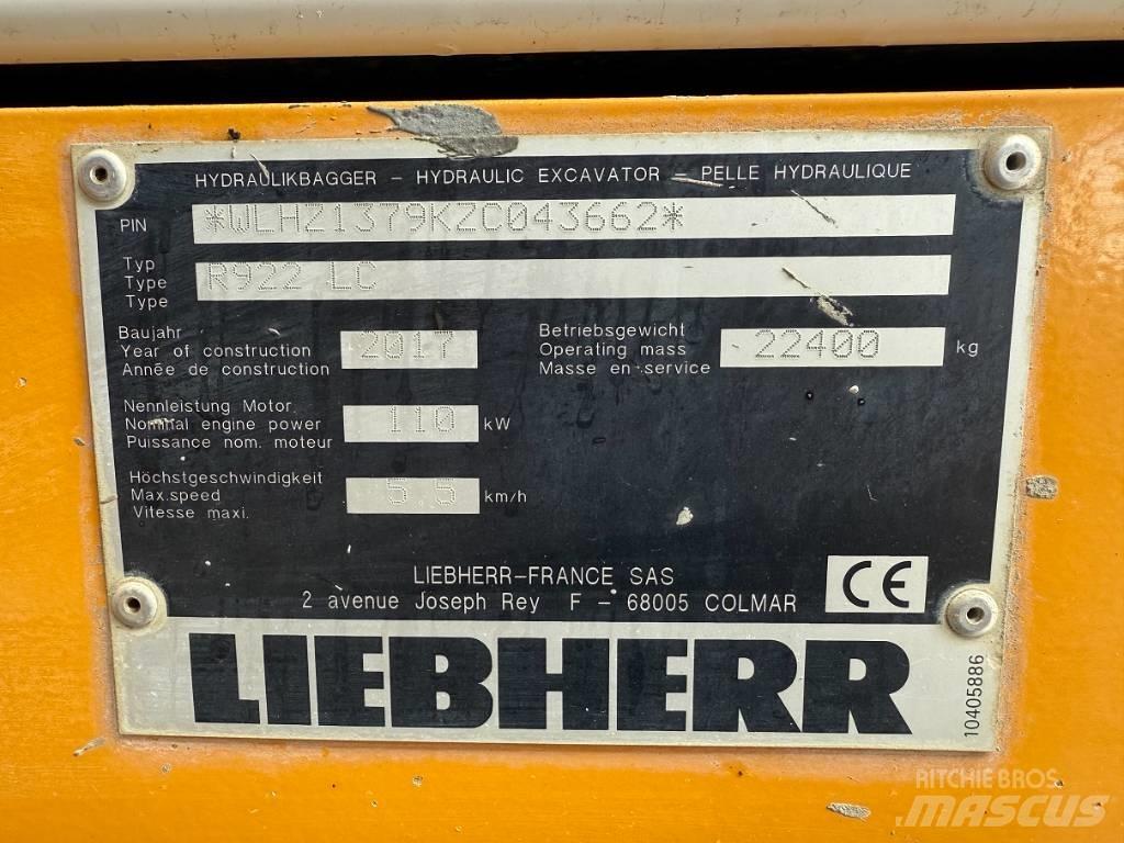 Liebherr R 922 LC Kāpurķēžu ekskavatori
