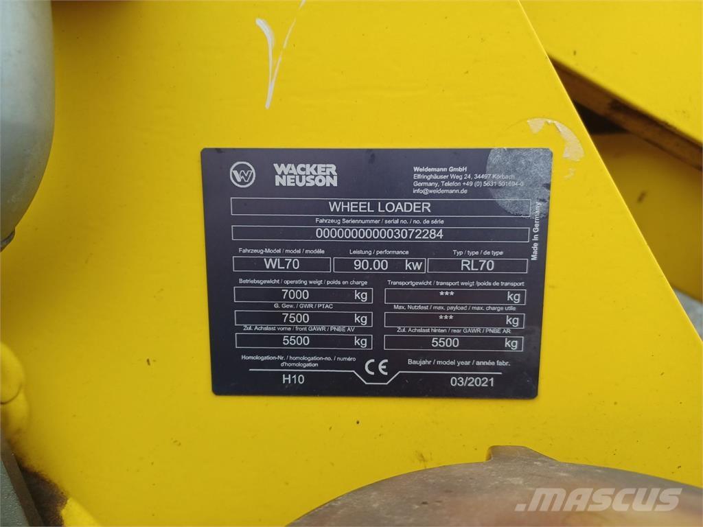 Weidemann WL70 Iekrāvēji uz riteņiem