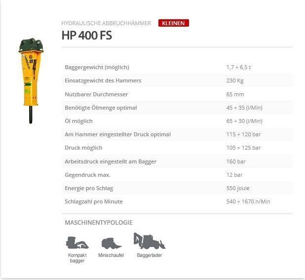 Indeco HP 400 FS Āmuri/Drupinātāji