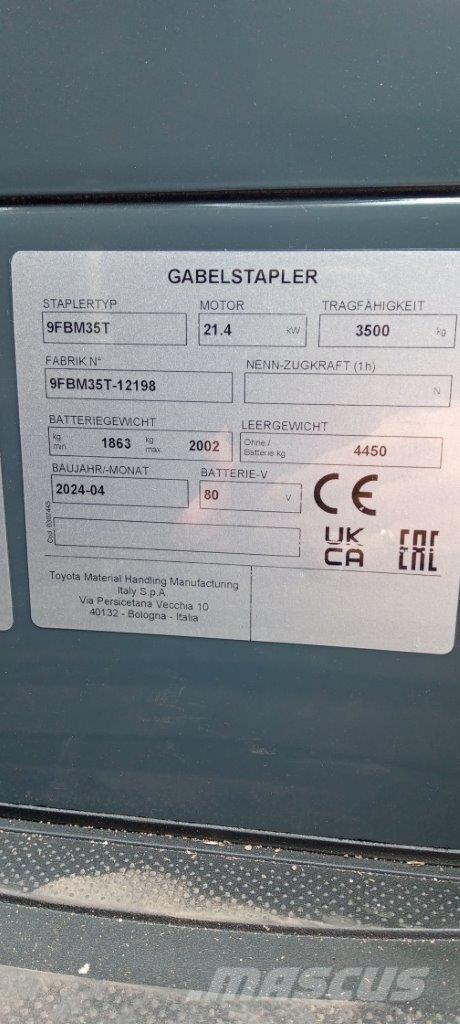Toyota 9FBM35T Elektriskie iekrāvēji