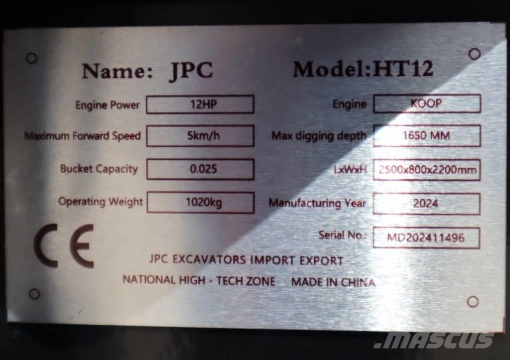 JPC HT 12 Mini ekskavatori < 7 t