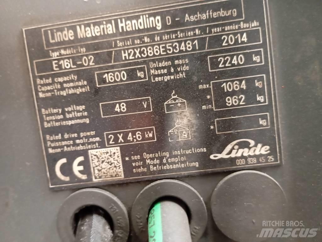Linde E 16 Elektriskie iekrāvēji