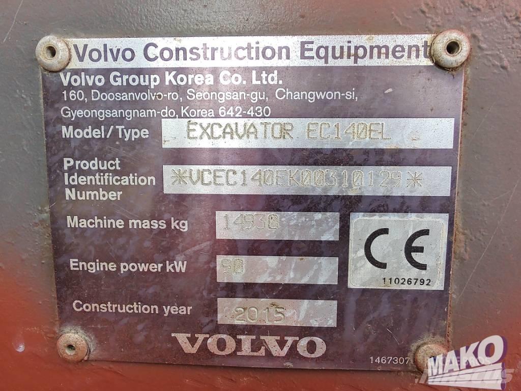 Volvo EC 140 EL Kāpurķēžu ekskavatori