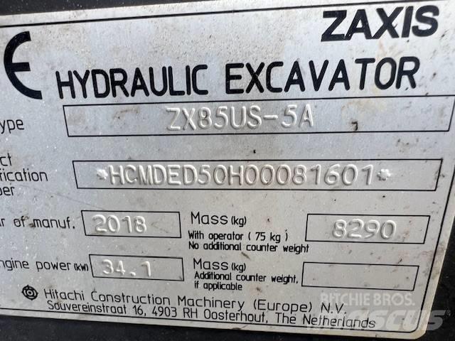 Hitachi ZX85US-5A Vidēja lieluma ekskavatori 7 t - 12 t