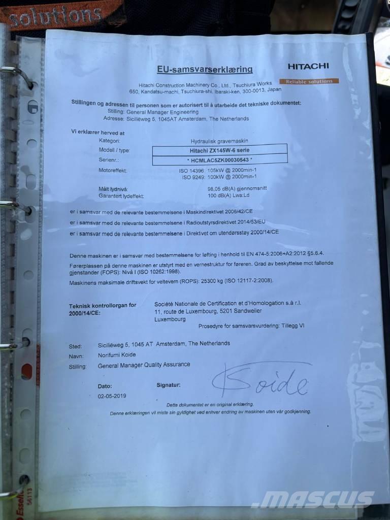 Hitachi ZX 145 W-6 Ekskavatori uz riteņiem