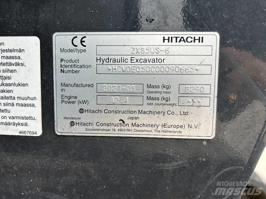 Hitachi ZX85U-6 Vidēja lieluma ekskavatori 7 t - 12 t
