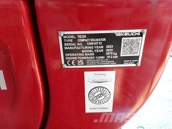 Takeuchi TB 230 Mini ekskavatori < 7 t