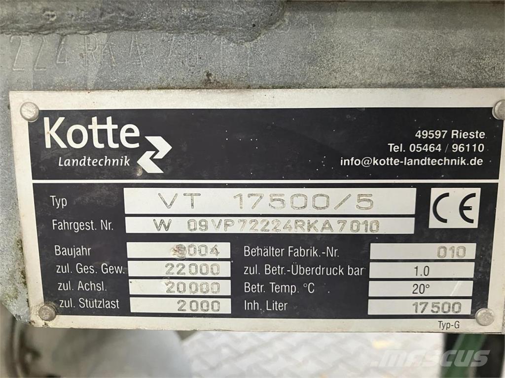 Kotte VT17500 Emulsijas cisternas