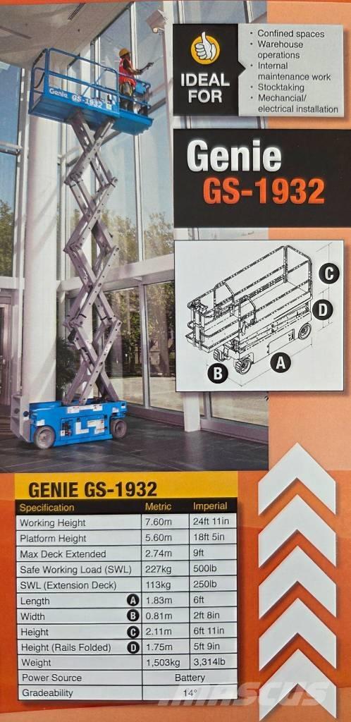 Genie GS 1932 Šķerveida pacēlāji