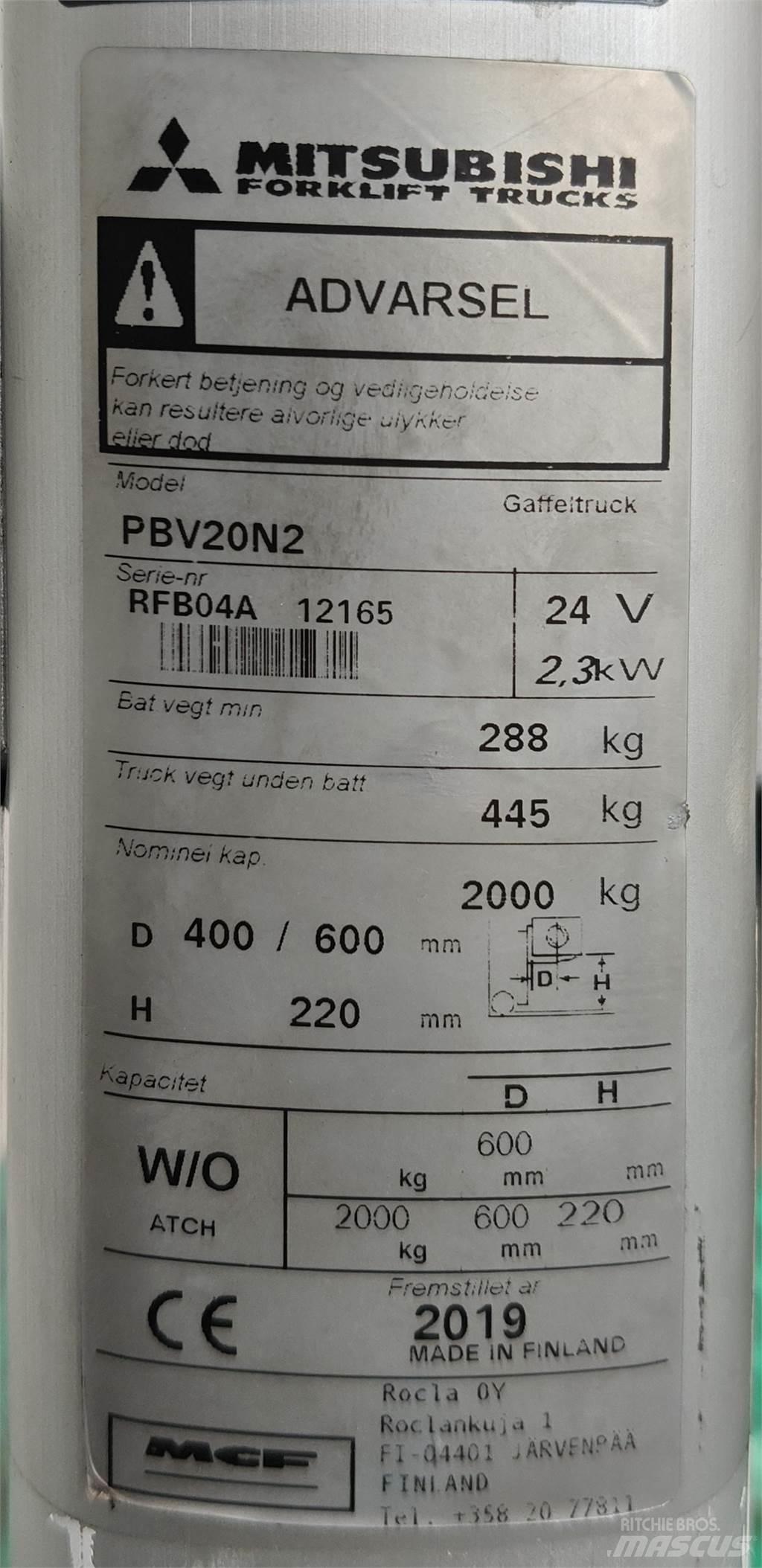 Mitsubishi PBV20N2 Autokrāvēji - citi