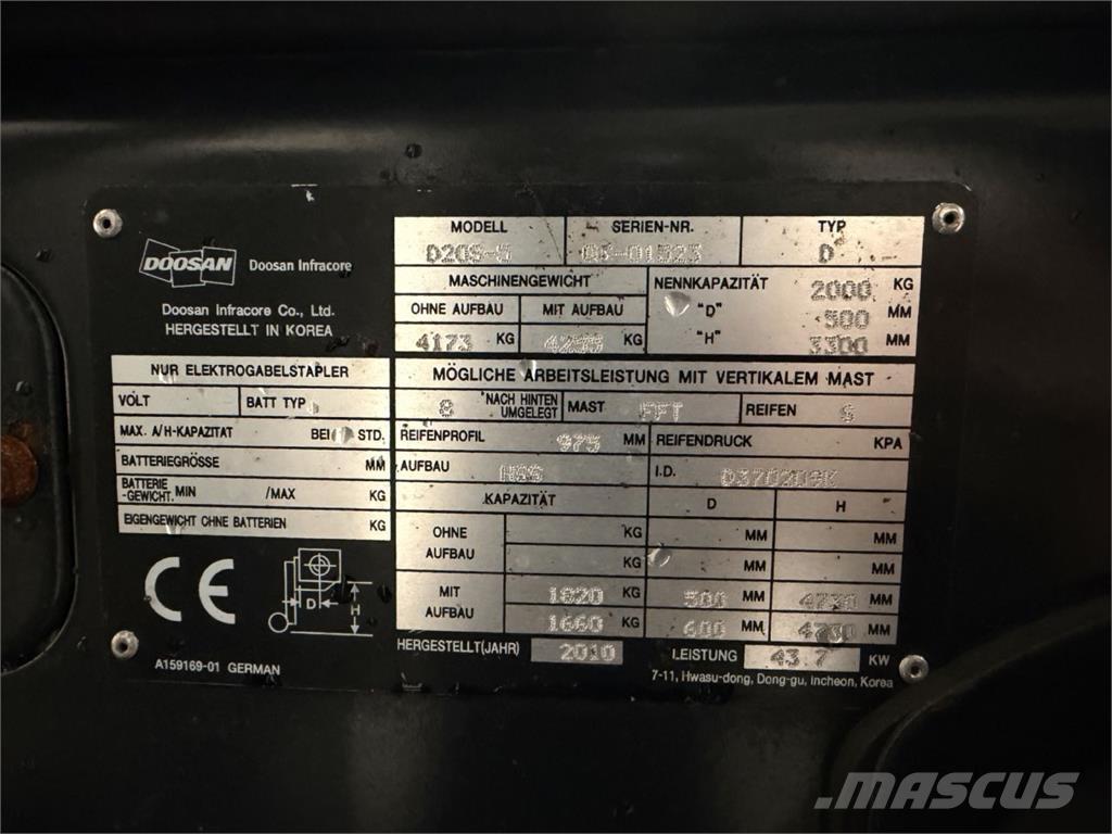 Doosan D20S-5 Tehnika ar dīzeļa dzinēju