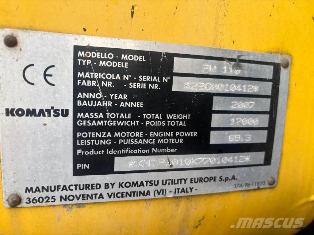 Komatsu PW 110 Ekskavatori uz riteņiem