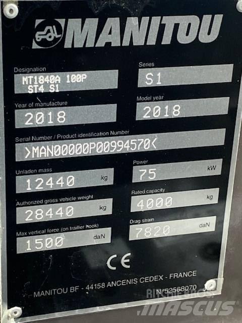 Manitou MT1840A Teleskopiskie manipulatori