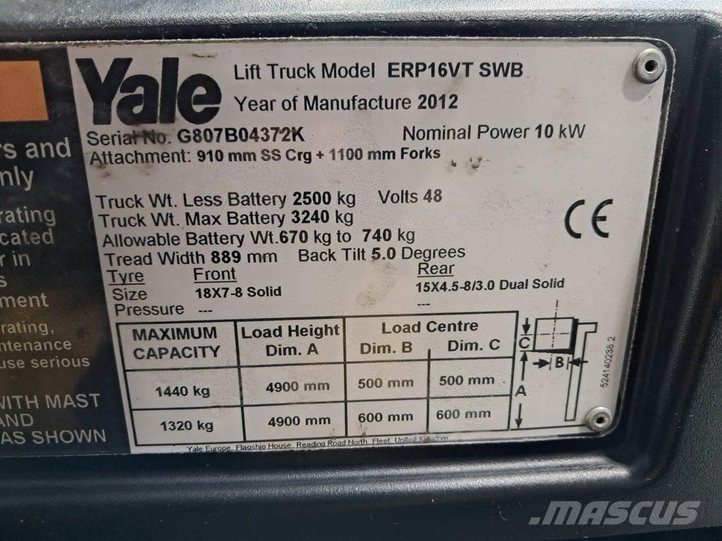 Yale ERP16VT SWB Elektriskie iekrāvēji