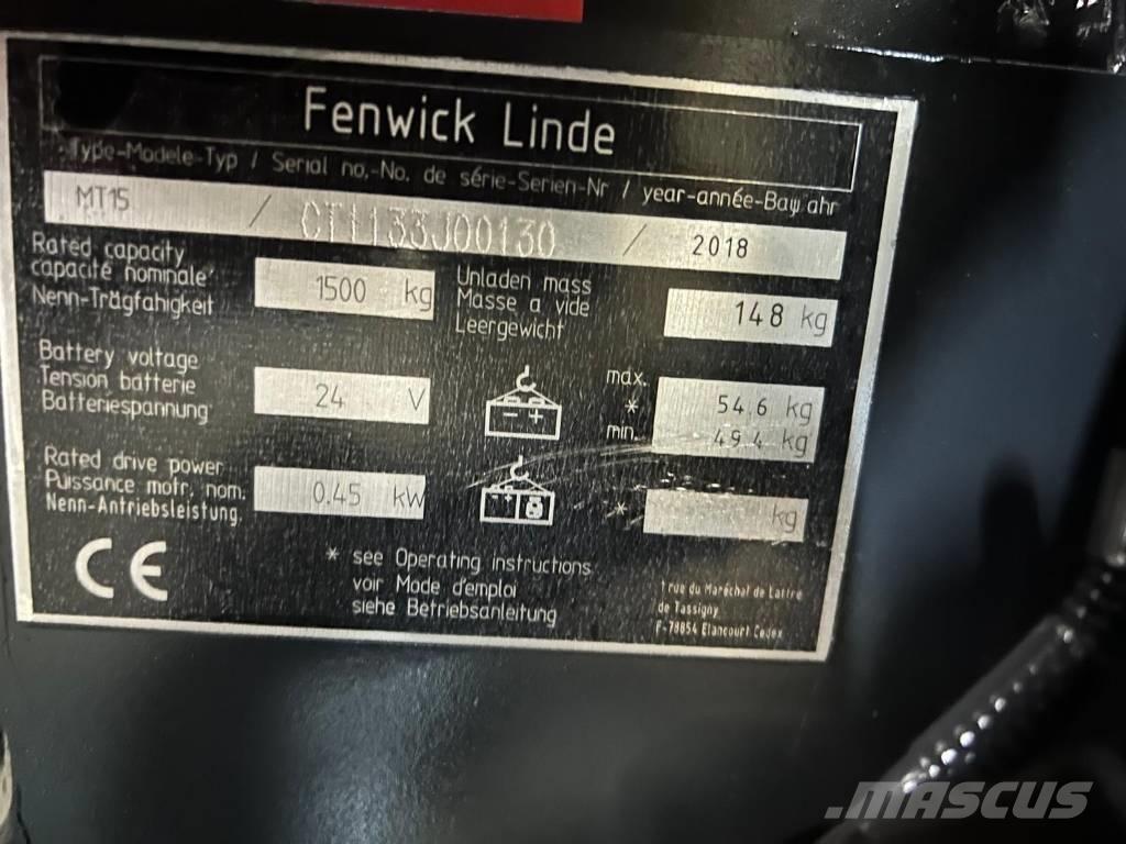 Linde MT 15 Zemie palešu pacēlāji