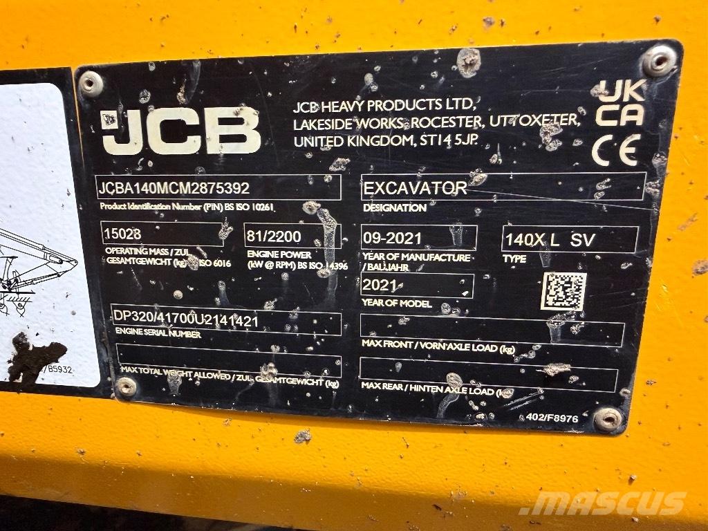 JCB 140 X Kāpurķēžu ekskavatori