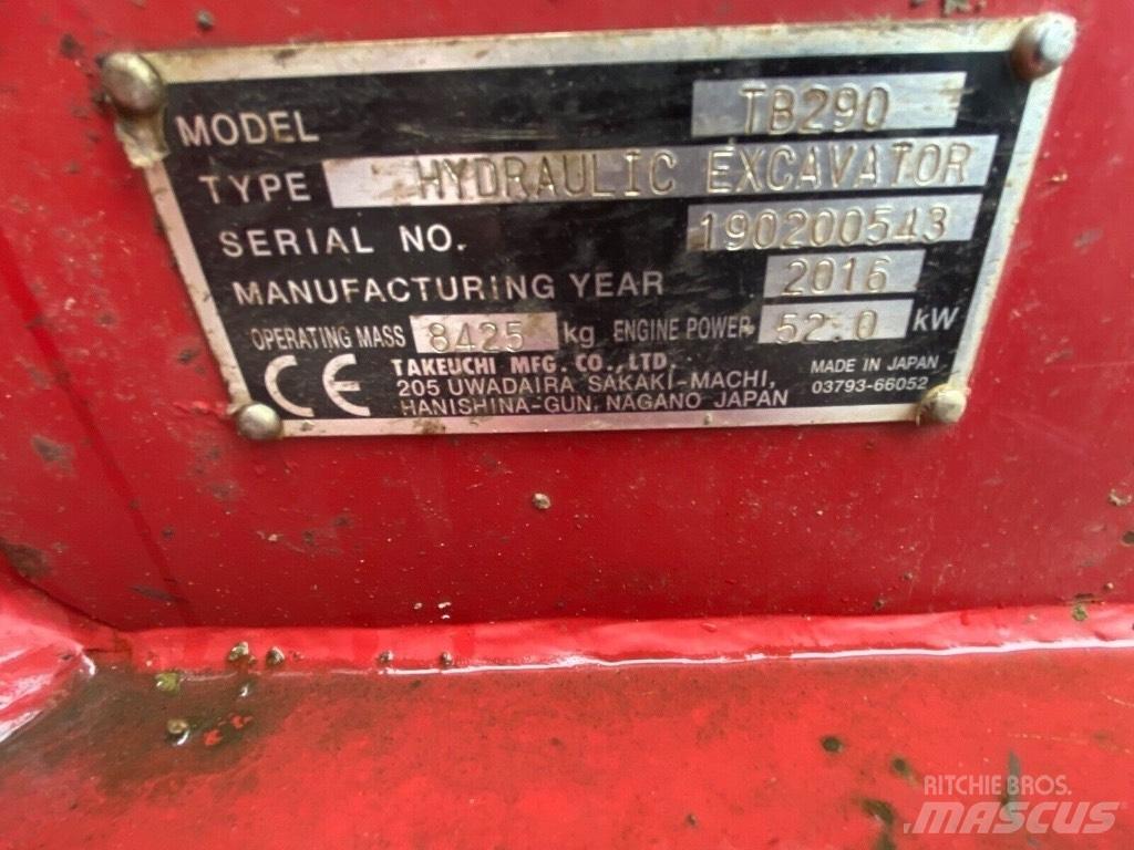 Takeuchi TB 290 Vidēja lieluma ekskavatori 7 t - 12 t
