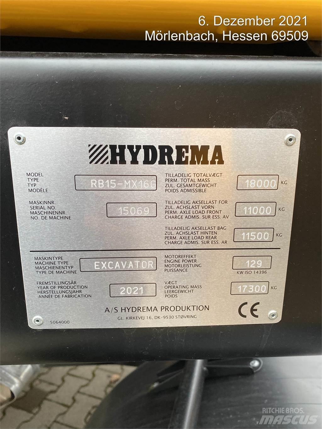 Hydrema MX16G Ekskavatori uz riteņiem