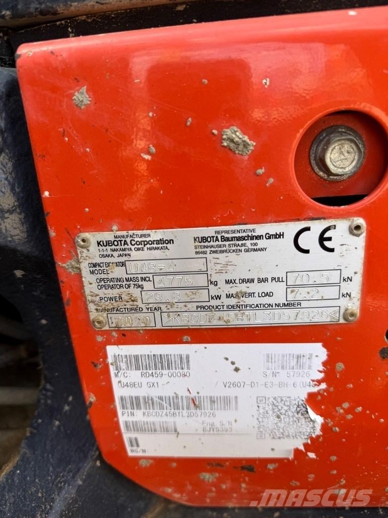Kubota U 48 Mini ekskavatori < 7 t