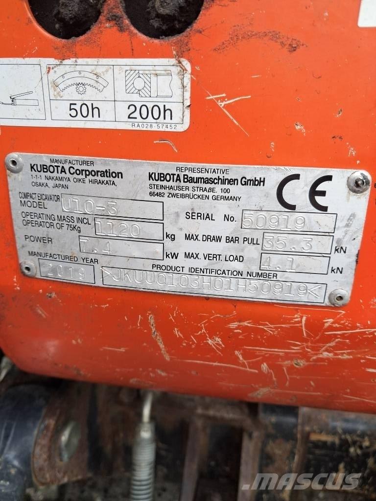 Kubota U 10-3 Mini ekskavatori < 7 t